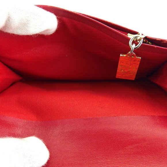 Auth SAINT LAURENT tri-fold wallet patchwork orange leather - Picture 3 of 9